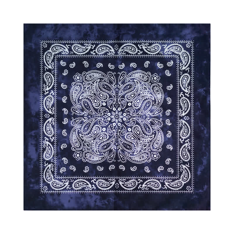Sciarpa quadrata Paisley Acidwash con fibbia per sciarpa