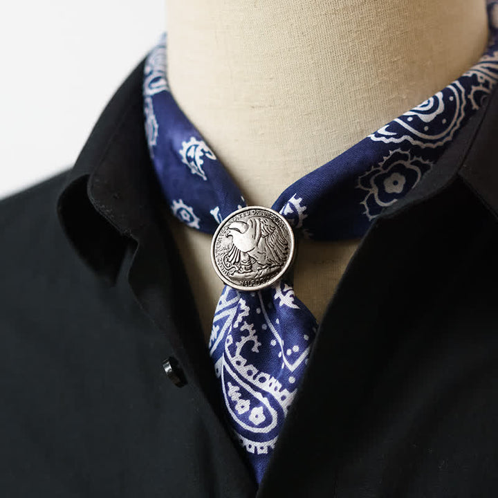 Sciarpa quadrata Paisley Acidwash con fibbia per sciarpa - image 3