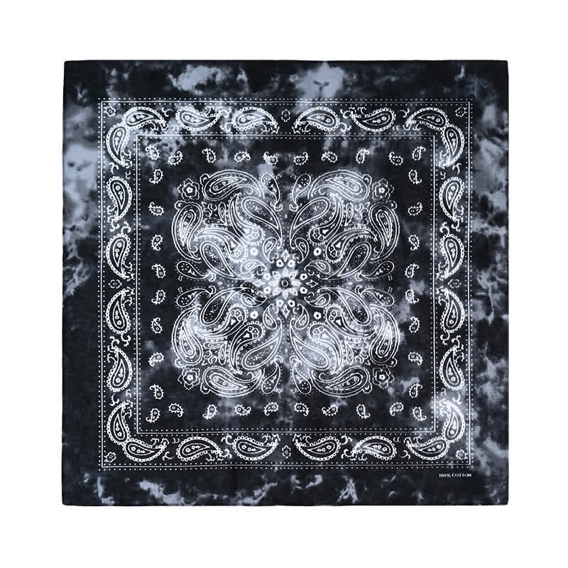 Sciarpa quadrata Paisley Acidwash con fibbia per sciarpa