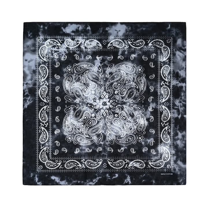 Sciarpa quadrata Paisley Acidwash con fibbia per sciarpa