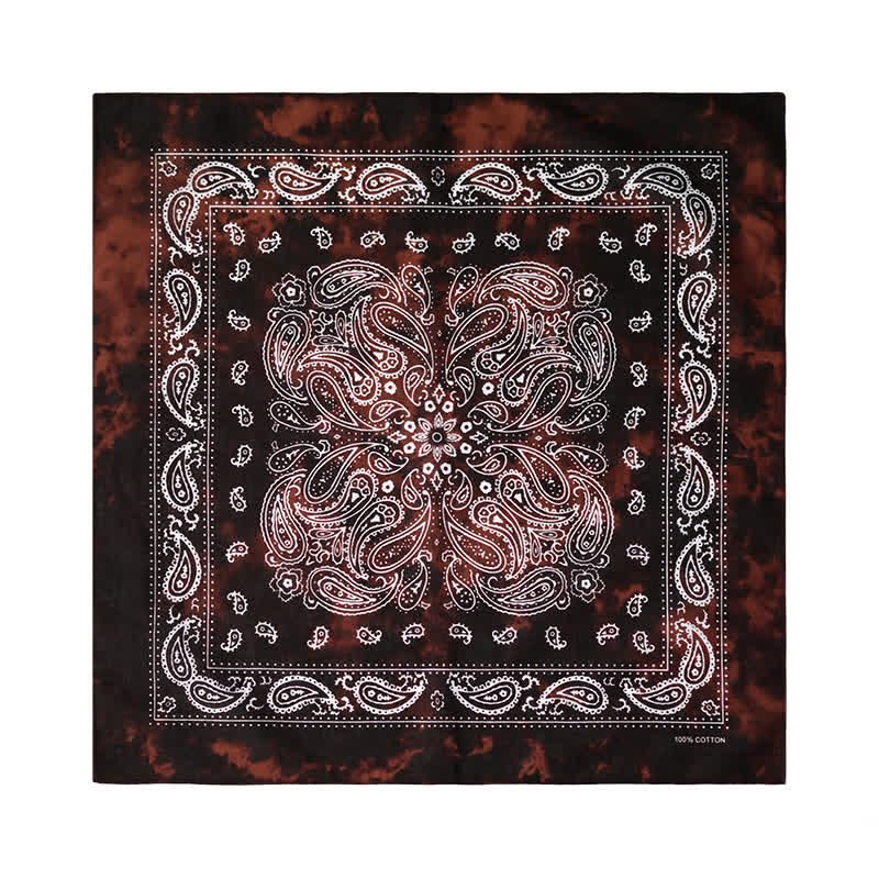 Sciarpa quadrata Paisley Acidwash con fibbia per sciarpa