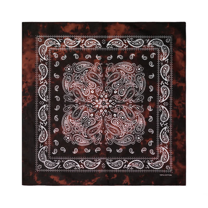 Sciarpa quadrata Paisley Acidwash con fibbia per sciarpa