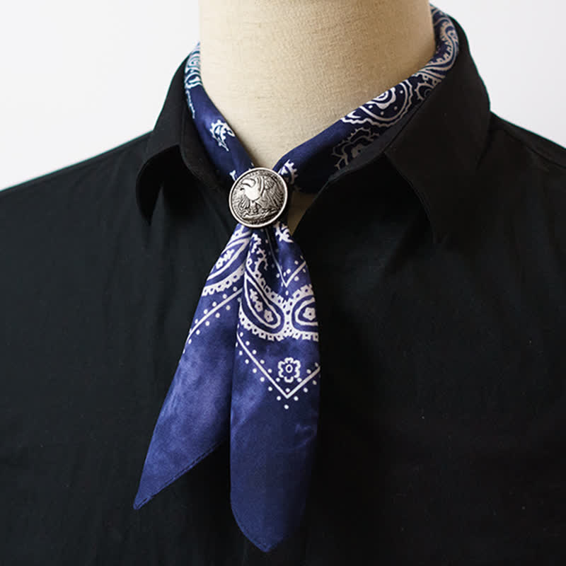 Sciarpa quadrata Paisley Acidwash con fibbia per sciarpa
