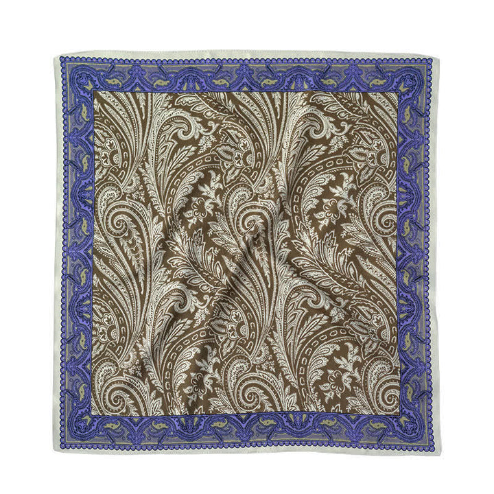 Sciarpa quadrata stampata Paisley esotica con fibbia per sciarpa
