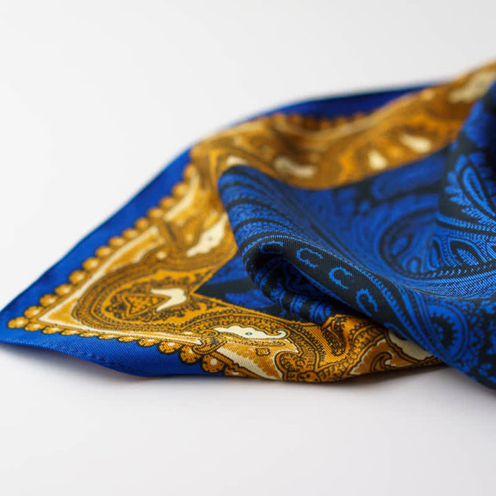 Sciarpa quadrata stampata Paisley esotica con fibbia per sciarpa