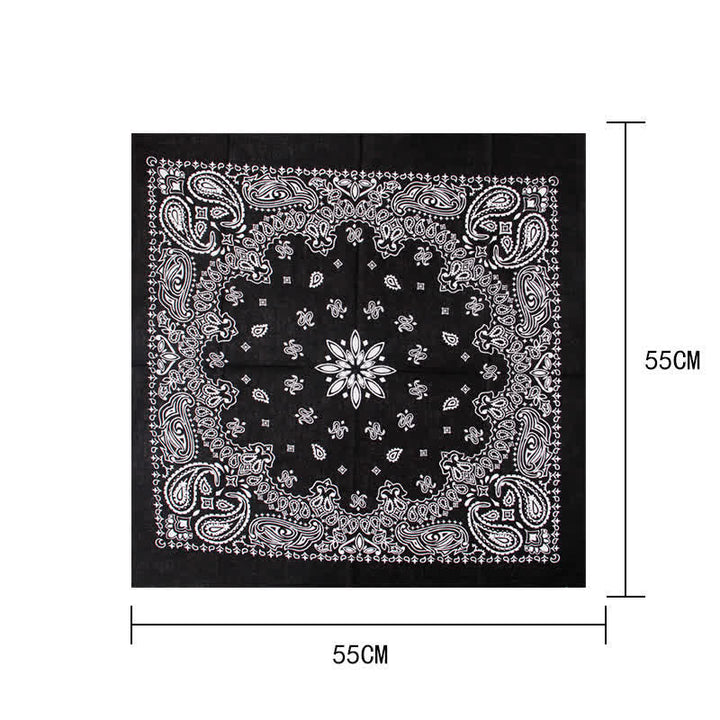 Sciarpa quadrata stampata Paisley alla moda con fibbia per sciarpa