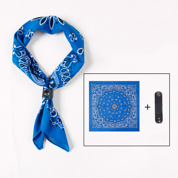 Sciarpa quadrata stampata Paisley alla moda con fibbia per sciarpa