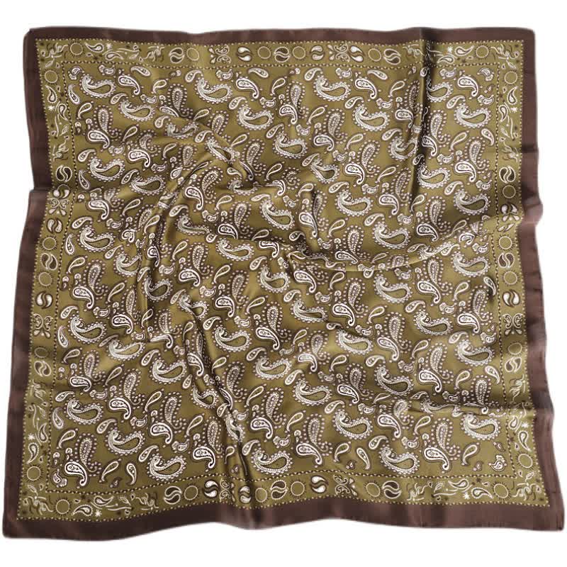 Sciarpa quadrata classica con stampe floreali Paisley bicolore