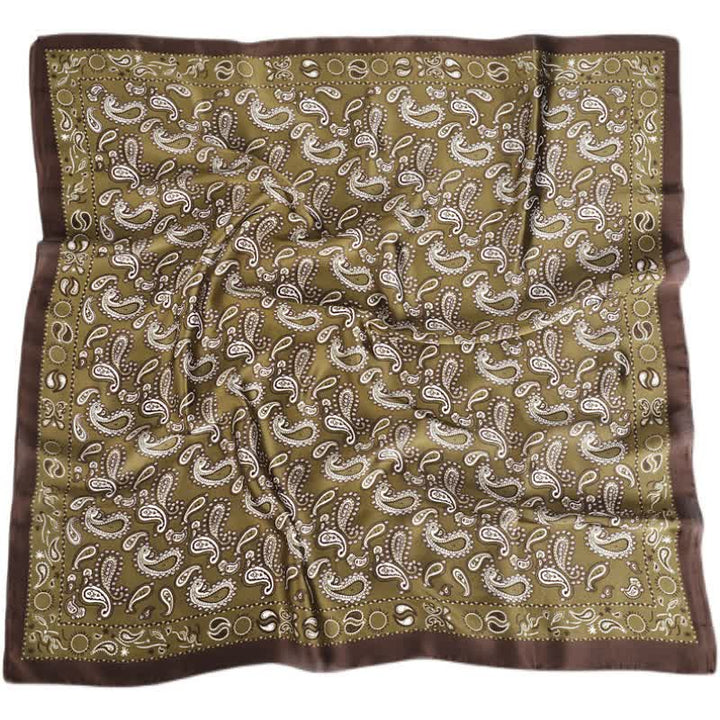 Sciarpa quadrata classica con stampe floreali Paisley bicolore - image 6