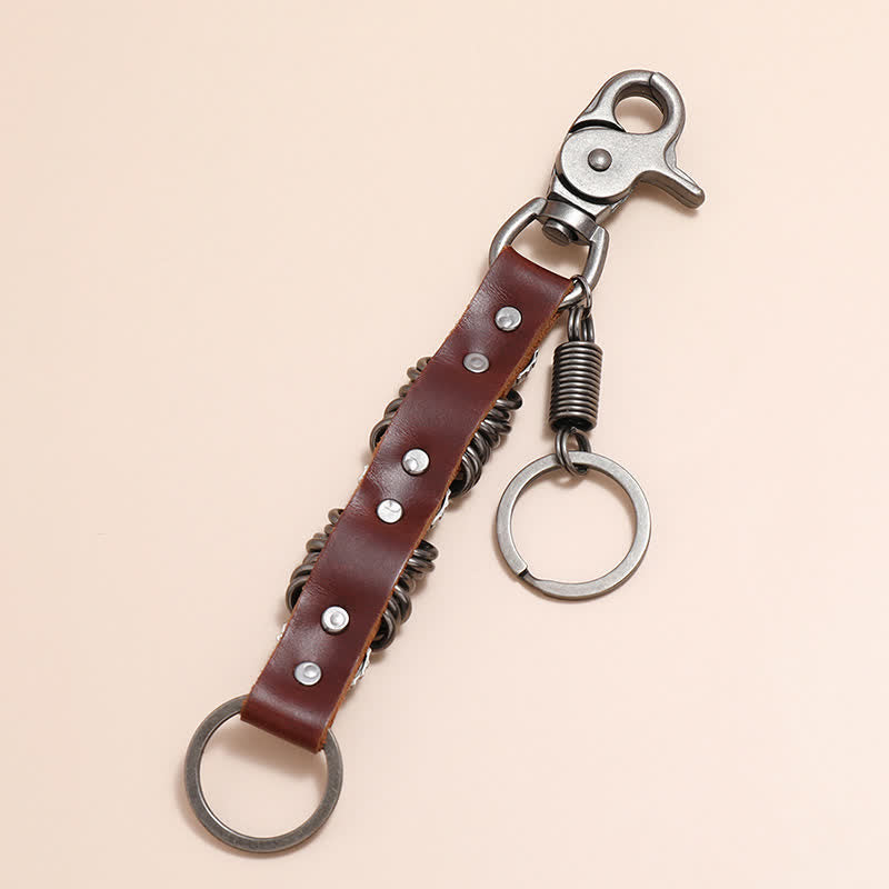 Portachiavi in pelle a forma di testa di teschio con personalità - image 3
