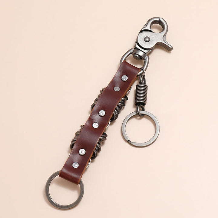 Portachiavi in pelle a forma di testa di teschio con personalità - image 3