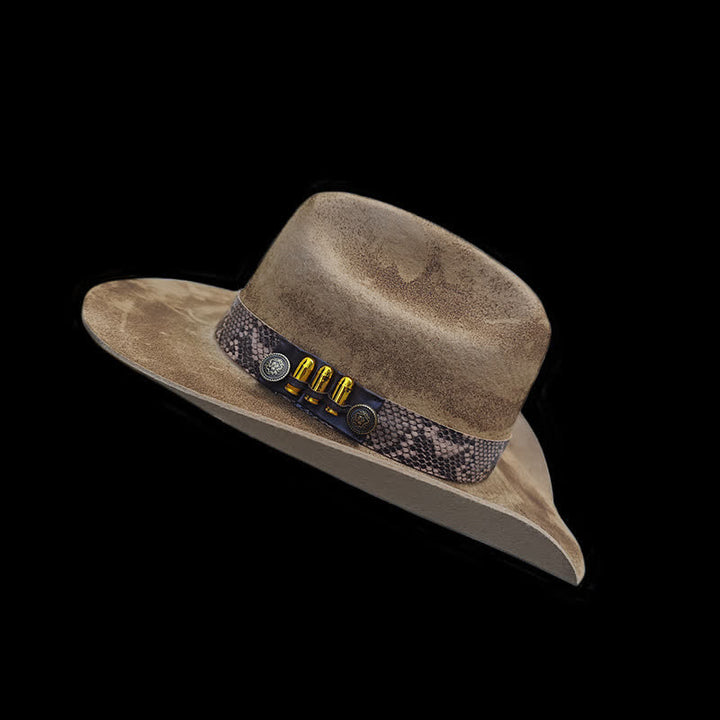 Cappello da cowboy con nastro a motivo pelle di serpente Bullet Decors