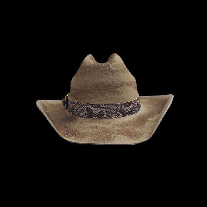 Cappello da cowboy con nastro a motivo pelle di serpente Bullet Decors