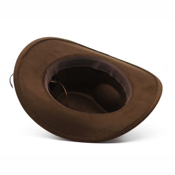 Cappello da cowboy in feltro con cinturino a forma di testa di bue Western Wild Bull