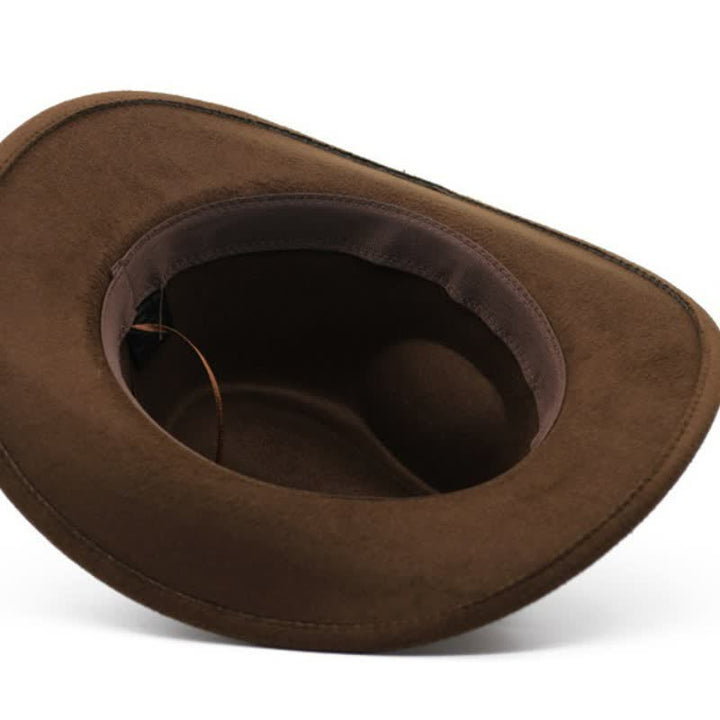 Cappello da cowboy in feltro con cinturino a forma di testa di bue Western Wild Bull