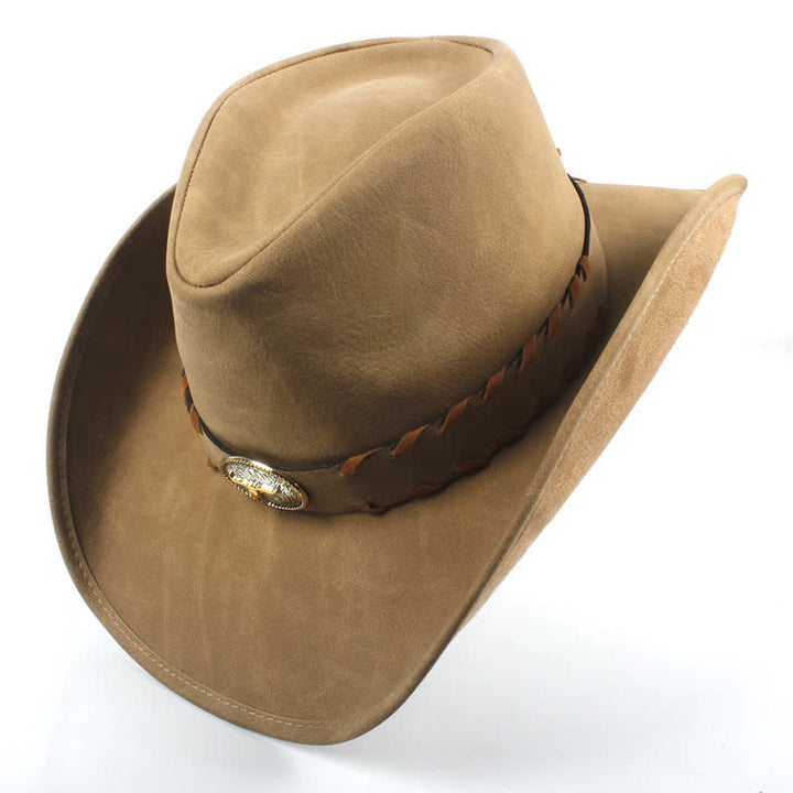 Cappello da cowboy western a tesa larga per esterni color cachi scuro