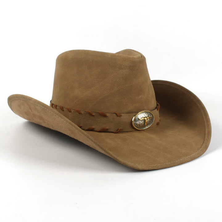 Cappello da cowboy western a tesa larga per esterni color cachi scuro