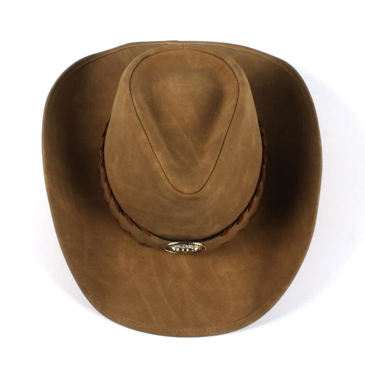 Cappello da cowboy western a tesa larga per esterni color cachi scuro