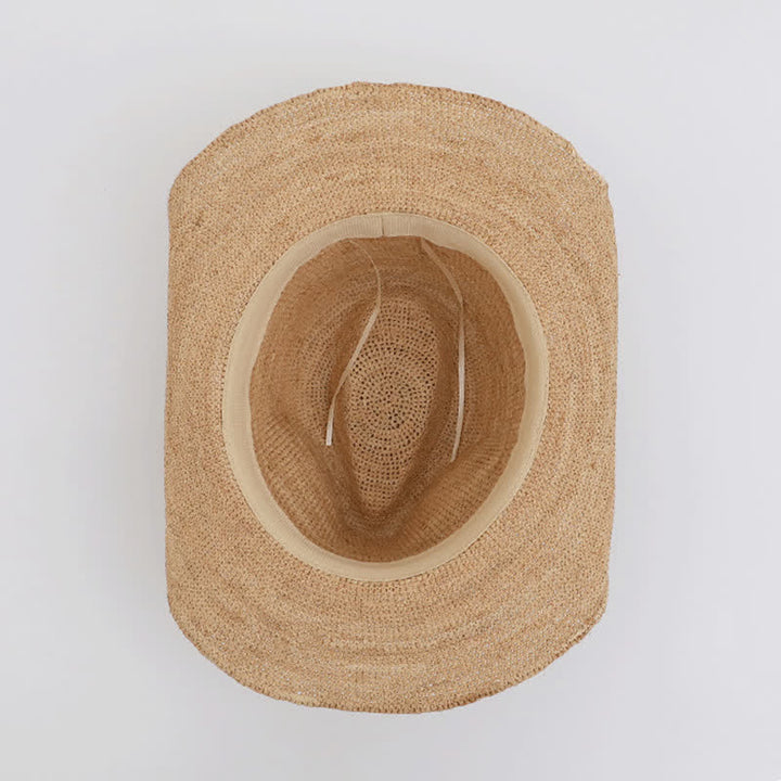 Cappello da spiaggia con parasole in rafia naturale