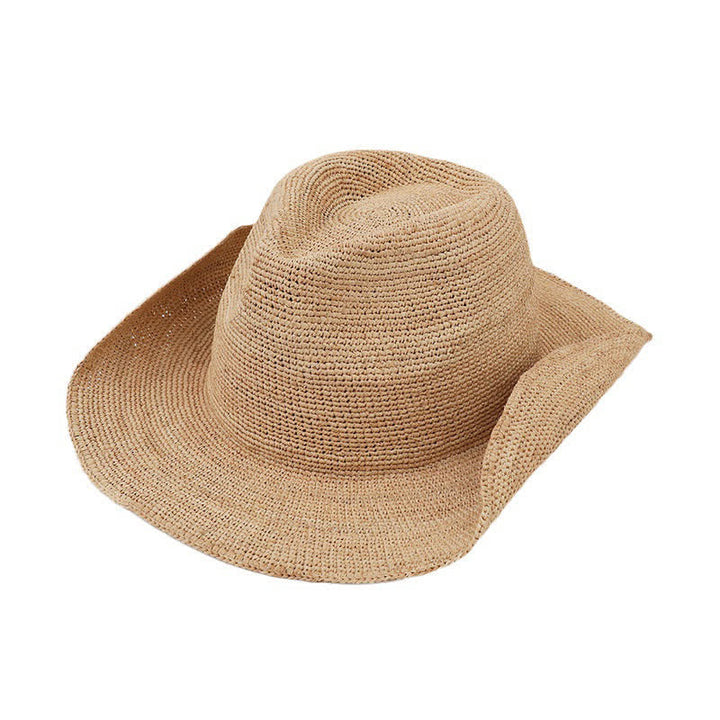 Cappello da spiaggia con parasole in rafia naturale