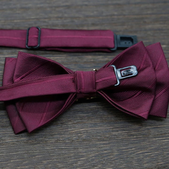 Papillon da uomo in twill a forma di ramo in metallo dorato