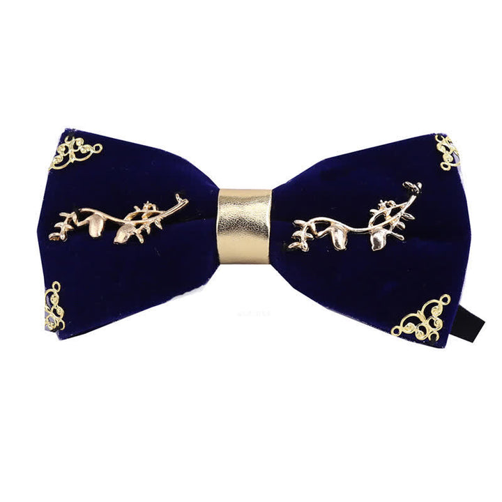 Papillon da uomo con decorazione in foglia di metallo con applicazione in oro