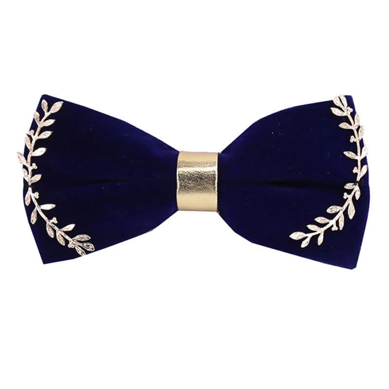 Papillon da uomo con decorazione in foglia di metallo con applicazione in oro