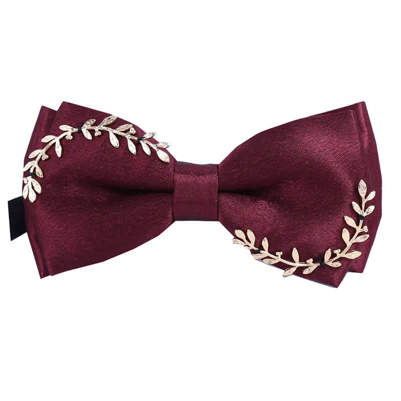 Papillon da uomo con decorazione in foglia di metallo con applicazione in oro