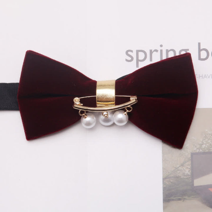 Papillon da uomo in metallo floreale color bordeaux scuro, oro e argento - Stile n. 3 - image 2