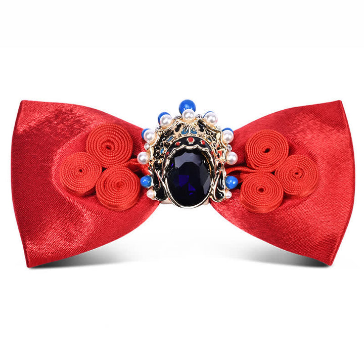 Papillon da uomo con cristalli artificiali e decorazioni circolari alla moda