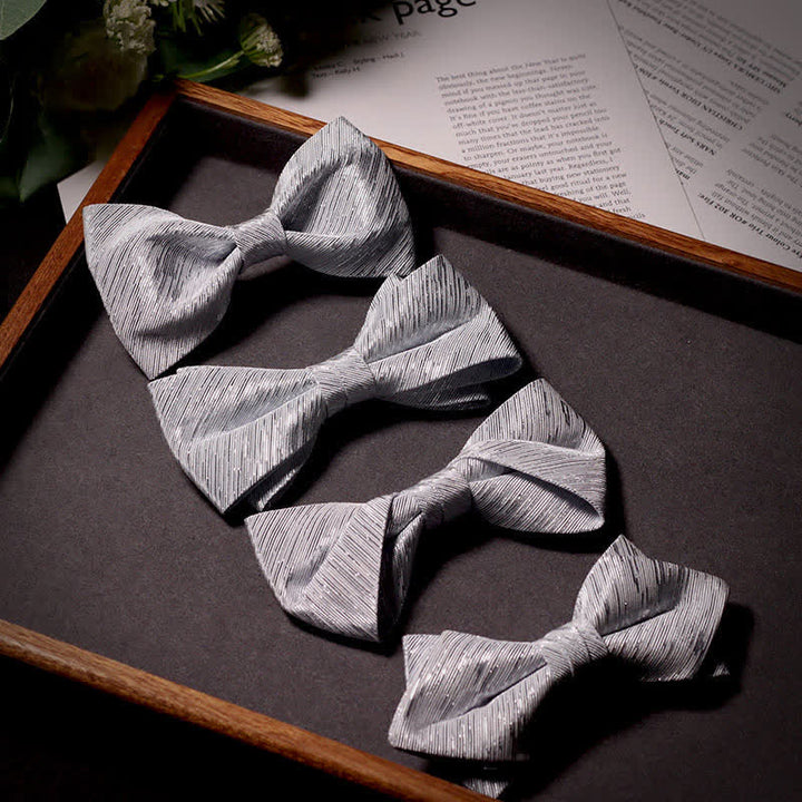 Papillon in twill della serie Sparkle Silver Gray da uomo