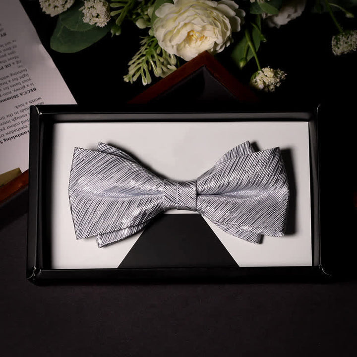 Papillon in twill della serie Sparkle Silver Gray da uomo