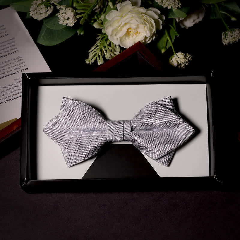 Papillon in twill della serie Sparkle Silver Gray da uomo