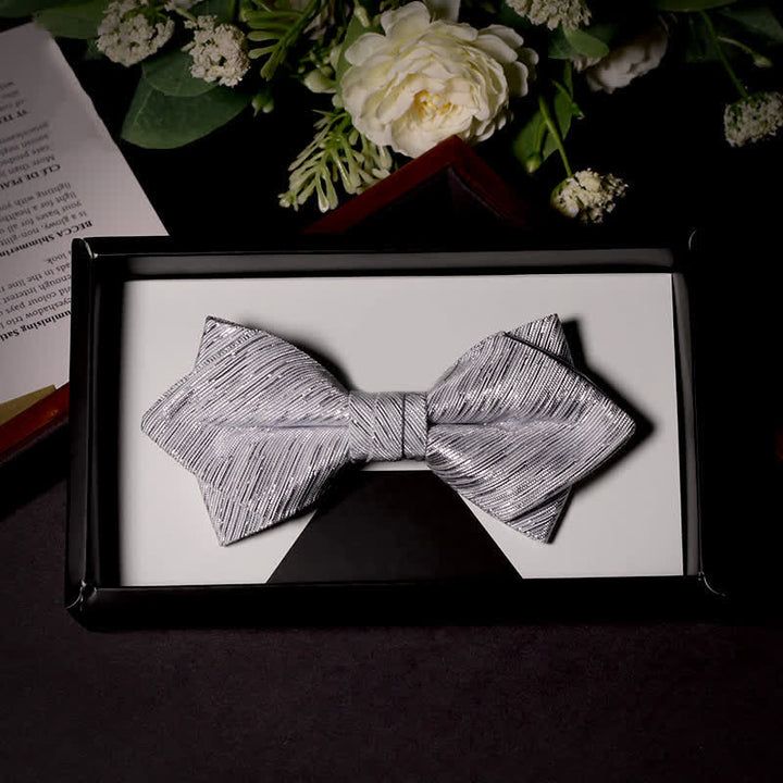 Papillon in twill della serie Sparkle Silver Gray da uomo