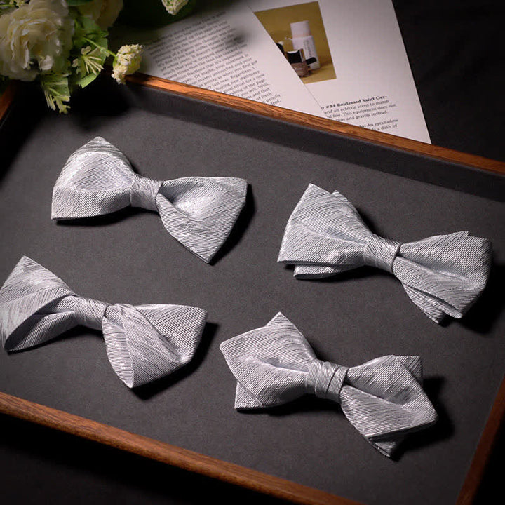 Papillon in twill della serie Sparkle Silver Gray da uomo