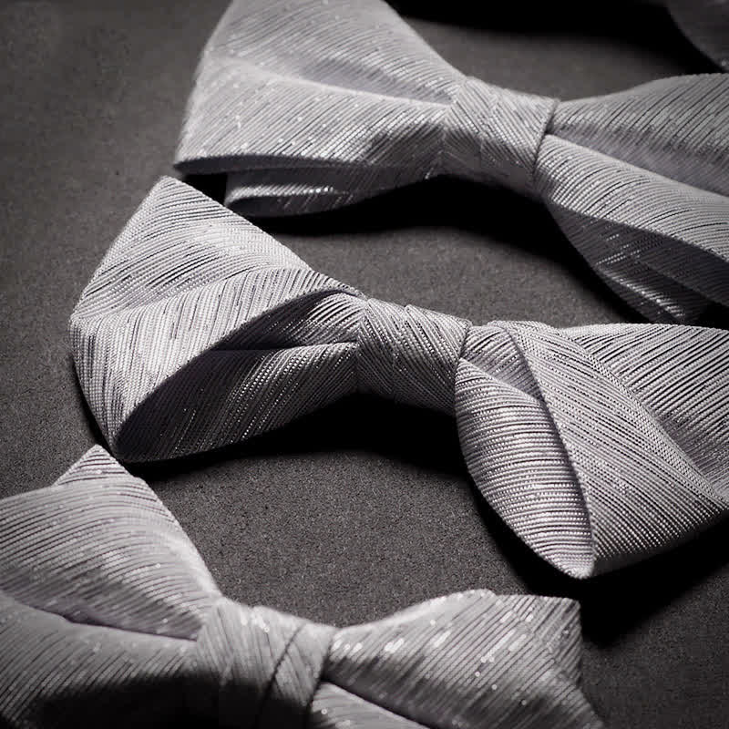 Papillon in twill della serie Sparkle Silver Gray da uomo