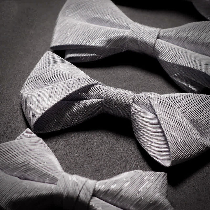 Papillon in twill della serie Sparkle Silver Gray da uomo