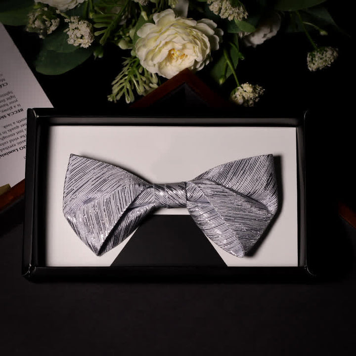 Papillon in twill della serie Sparkle Silver Gray da uomo