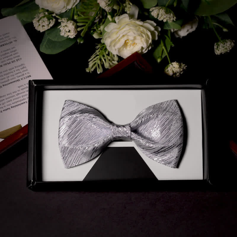 Papillon in twill della serie Sparkle Silver Gray da uomo