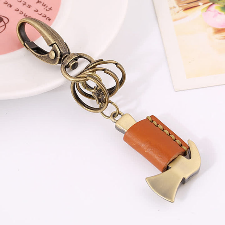 Portachiavi in pelle con fiocco a forma di martello mini carino