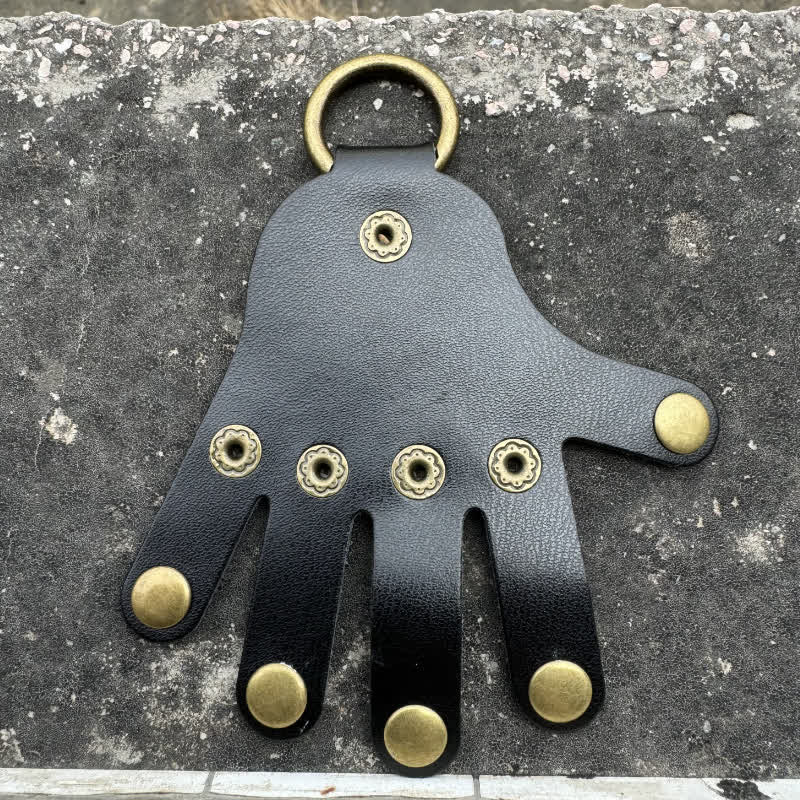 Portachiavi in pelle a forma di dito creativo e divertente - Nero - image 7