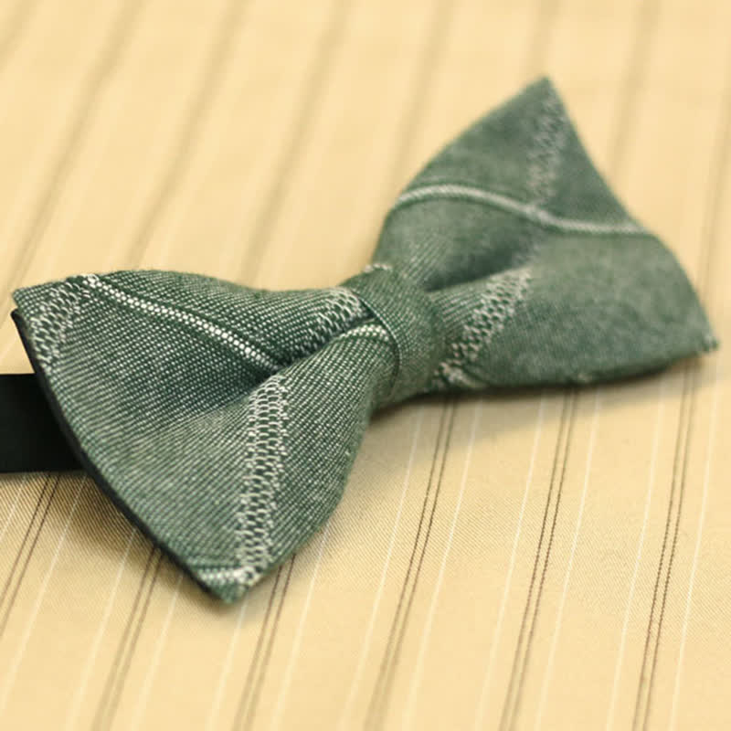 Papillon da uomo in cotone scozzese stile britannico verde mare medio