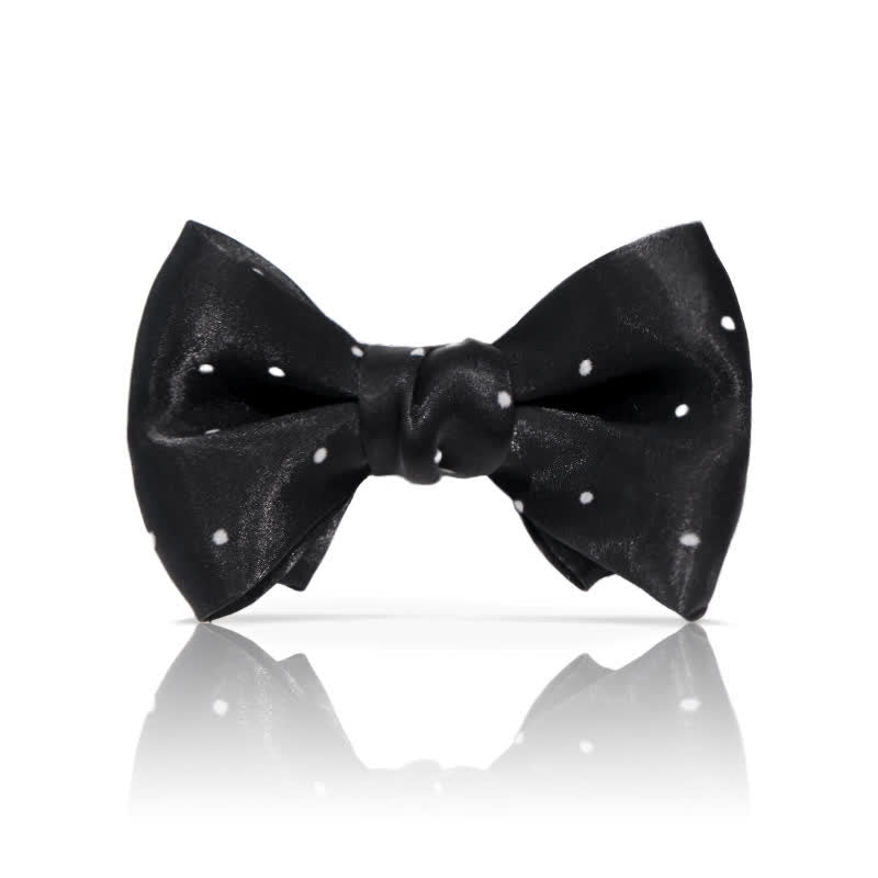 Papillon romantico a pois bianchi e neri da uomo