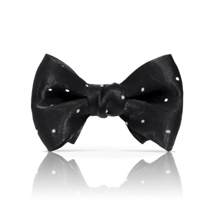 Papillon romantico a pois bianchi e neri da uomo