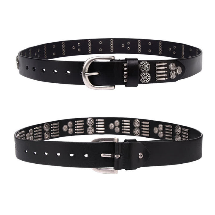 Cintura in pelle con rivetti a proiettile in metallo punk rock alla moda