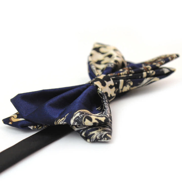 Papillon da uomo di lusso con fantasia blu navy e beige