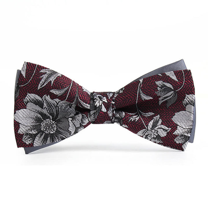 Papillon doppio strato da uomo colore bruno e grigio peonia