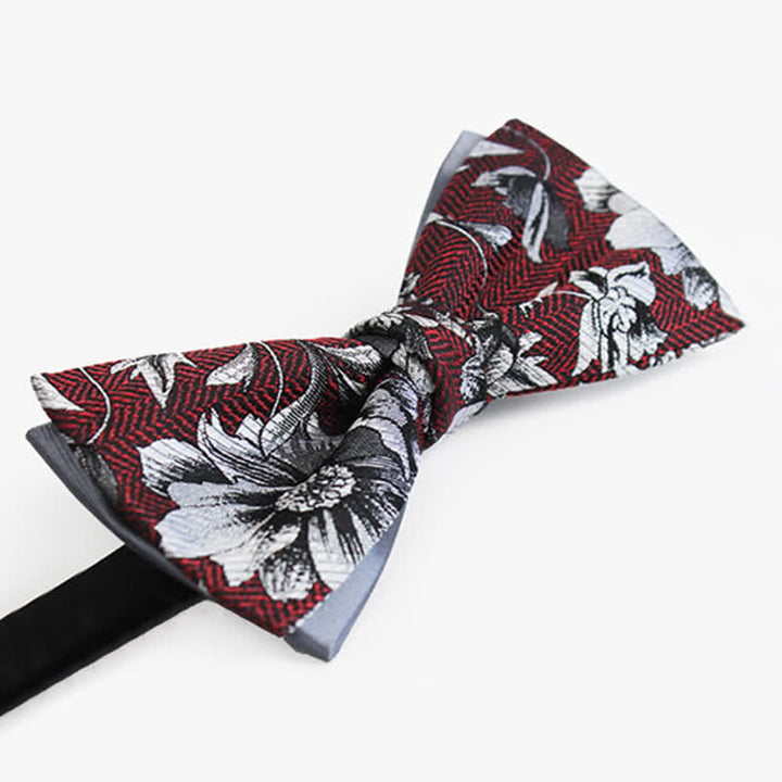 Papillon doppio strato da uomo colore bruno e grigio peonia