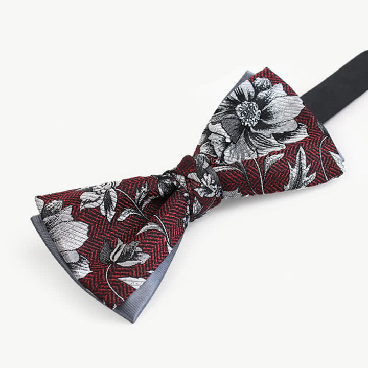 Papillon doppio strato da uomo colore bruno e grigio peonia