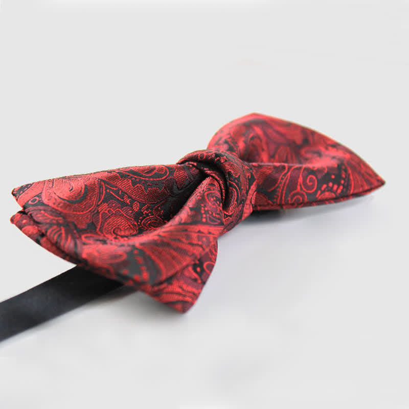 Papillon elegante da uomo in stile britannico con motivo Paisley bordeaux